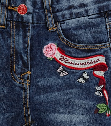 High-rise cotton-blend jeans | Monnalisa