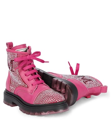 Embellished leather boots | Monnalisa