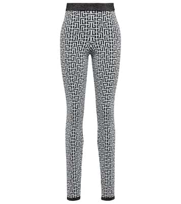 Leggings Monogram aus Jacquard-Strick | Balmain