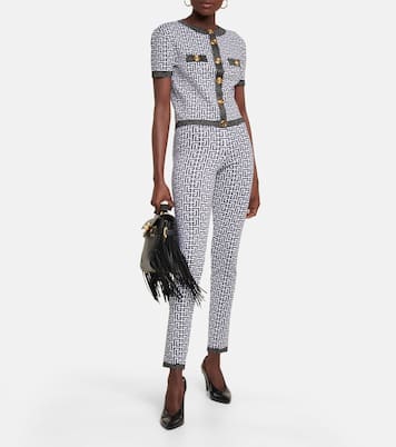 Leggings Monogram aus Jacquard-Strick | Balmain