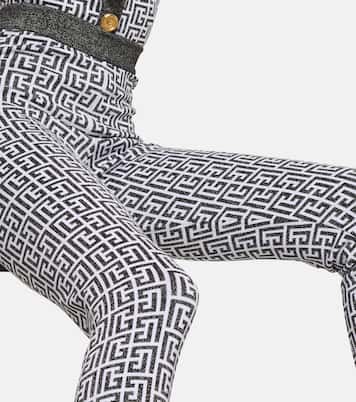 Leggings Monogram aus Jacquard-Strick | Balmain