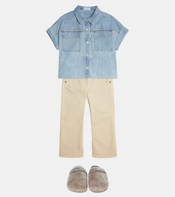 Verziertes Jeanshemd | Brunello Cucinelli Kids