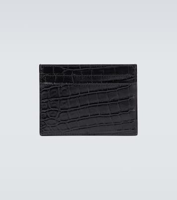 Croc-effect leather card holder | Saint Laurent