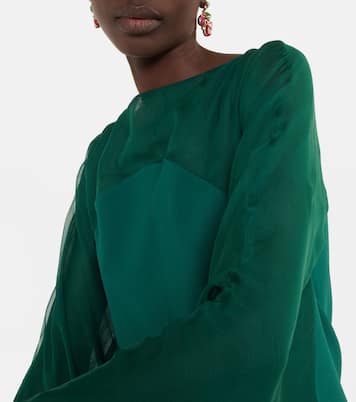 Silk-trimmed kaftan | Safiyaa