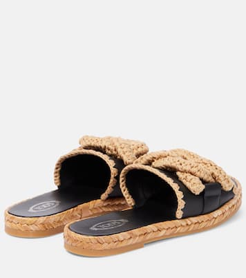 Kate leather and jute slides | Tod's