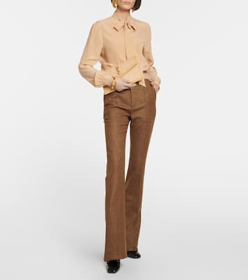 Clutch Uptown de rafia y piel | Saint Laurent