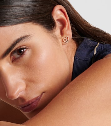 Peace Heart 14kt gold earrings with diamonds | Sydney Evan