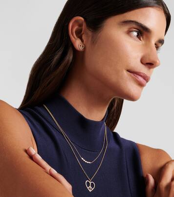 Peace Heart 14kt gold earrings with diamonds | Sydney Evan