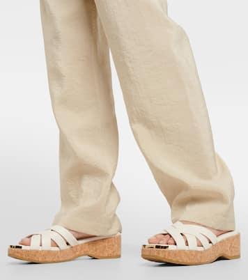 Sandalen Maribou 50 aus Veloursleder und Kork | Jimmy Choo