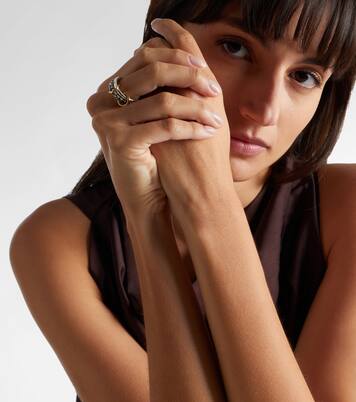 Enzo sterling silver and 18kt gold ring with black diamonds | Spinelli Kilcollin