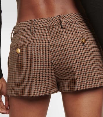 Houndstooth virgin wool shorts | Prada