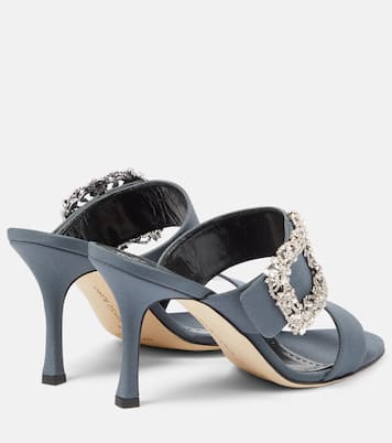 Gable Jewel embellished Crêpe de Chine sandals | Manolo Blahnik