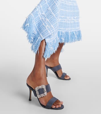 Gable Jewel embellished Crêpe de Chine sandals | Manolo Blahnik