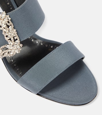 Gable Jewel embellished Crêpe de Chine sandals | Manolo Blahnik