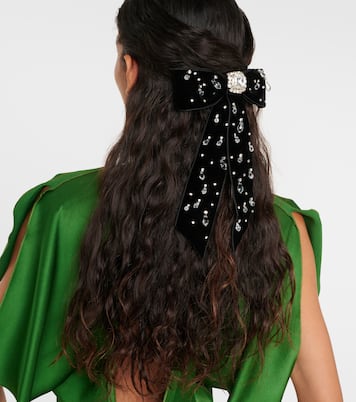 Alva bow embellished velvet barrette | Jennifer Behr