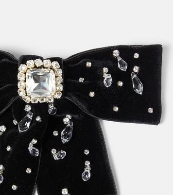 Alva bow embellished velvet barrette | Jennifer Behr