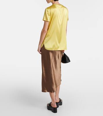 T-shirt Cortona en satin de soie mélangée | Max Mara