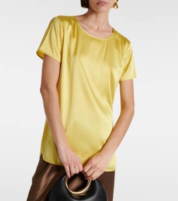T-shirt Cortona en satin de soie mélangée | Max Mara