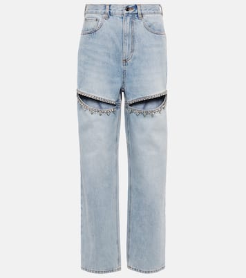 Crystal-embellished straight jeans | Area