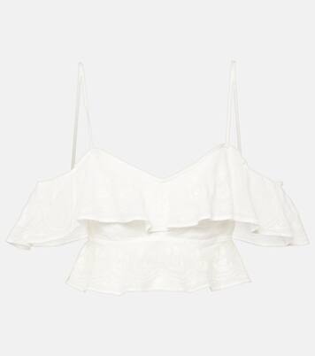 Top cropped Eliani in ramia con volant | Isabel Marant