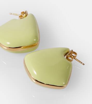 Ohrringe Fin Small aus Sterlingsilber, 18kt vergoldet, und Emaille | Bottega Veneta