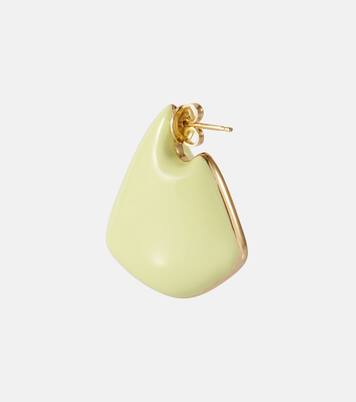 Ohrringe Fin Small aus Sterlingsilber, 18kt vergoldet, und Emaille | Bottega Veneta