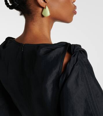 Ohrringe Fin Small aus Sterlingsilber, 18kt vergoldet, und Emaille | Bottega Veneta