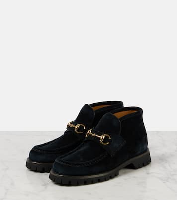 Ankle Boots Horsebit aus Veloursleder | Gucci