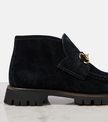 Ankle Boots Horsebit aus Veloursleder | Gucci