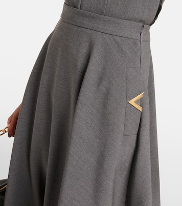 Midirock VGold aus Woll-Gabardine | Valentino