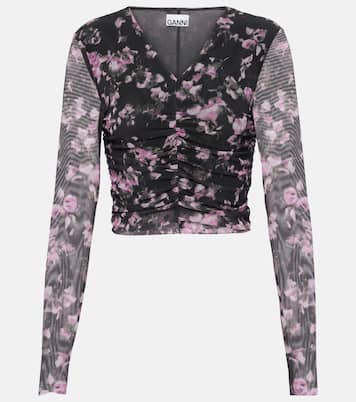 Cropped-Top aus Mesh | Ganni