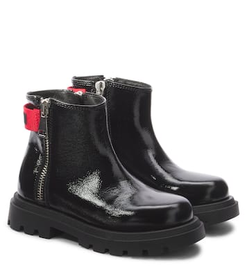 Ankle Boots aus Leder | Moschino Kids