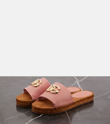 DG leather espadrille slides | Dolce&Gabbana