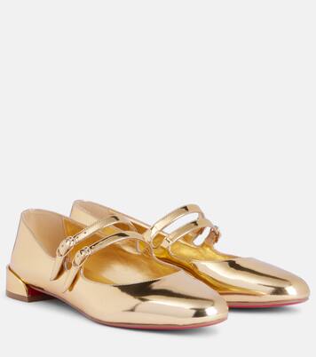Sweet Jane mirrored leather Mary Jane flats | Christian Louboutin