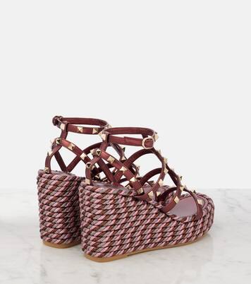 Alpargatas con cuña Rockstud 95 de piel | Valentino Garavani