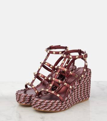 Alpargatas con cuña Rockstud 95 de piel | Valentino Garavani