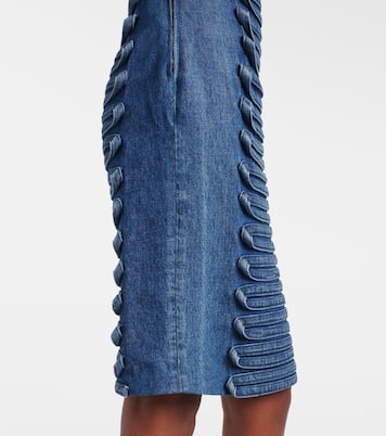 Appliqué denim midi dress | Versace