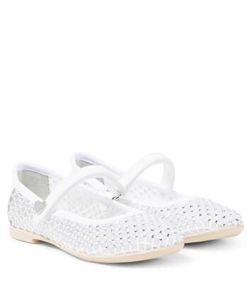 Embellished mesh Mary Jane flats | Monnalisa
