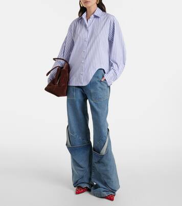 Eliza asymmetric striped cotton shirt | The Attico