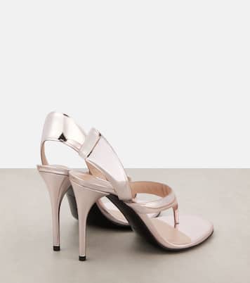 Sandales Infradito en cuir métallisé | Alaïa