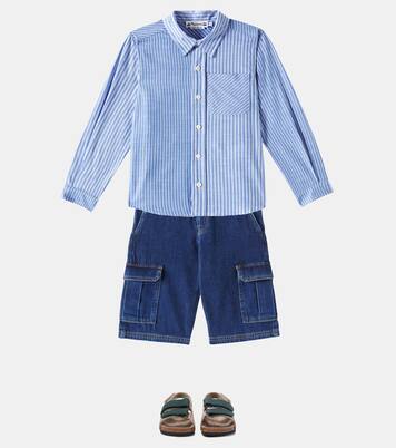 Tango striped cotton poplin shirt | Bonpoint