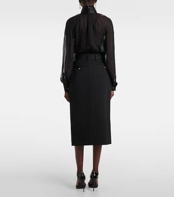 Jupe midi en laine vierge | Dolce&Gabbana