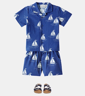 Sailing Boats cotton bowling shirt | Mini Rodini
