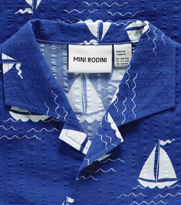 Sailing Boats cotton bowling shirt | Mini Rodini
