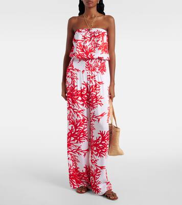 Naomi printed strapless jumpsuit | Melissa Odabash
