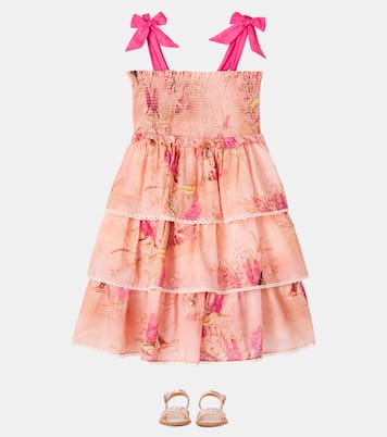 Abito Cascadian in cotone con stampa floreale | Zimmermann Kids