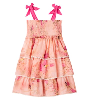 Abito Cascadian in cotone con stampa floreale | Zimmermann Kids