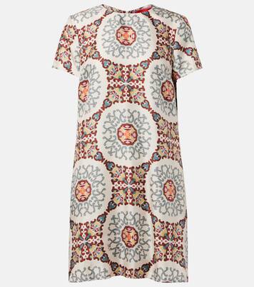 Swing printed silk satin minidress | La DoubleJ