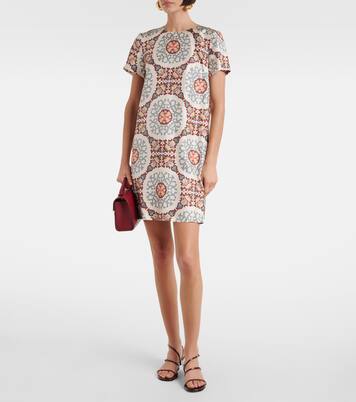 Swing printed silk satin minidress | La DoubleJ