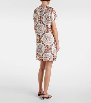 Swing printed silk satin minidress | La DoubleJ
